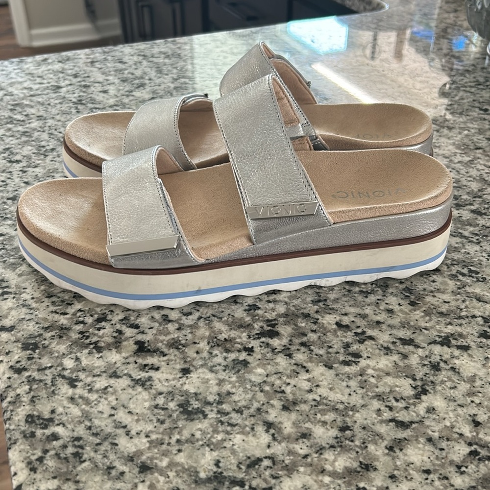 Vionic Silver Platform Sandals - image 3